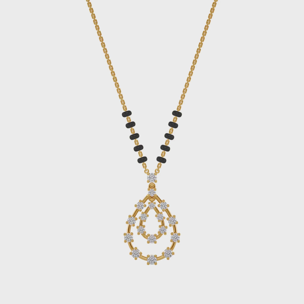 Misha Diamond Mangalsutra Customizable modern mangalsutra handmade in 18 karat yellow gold video