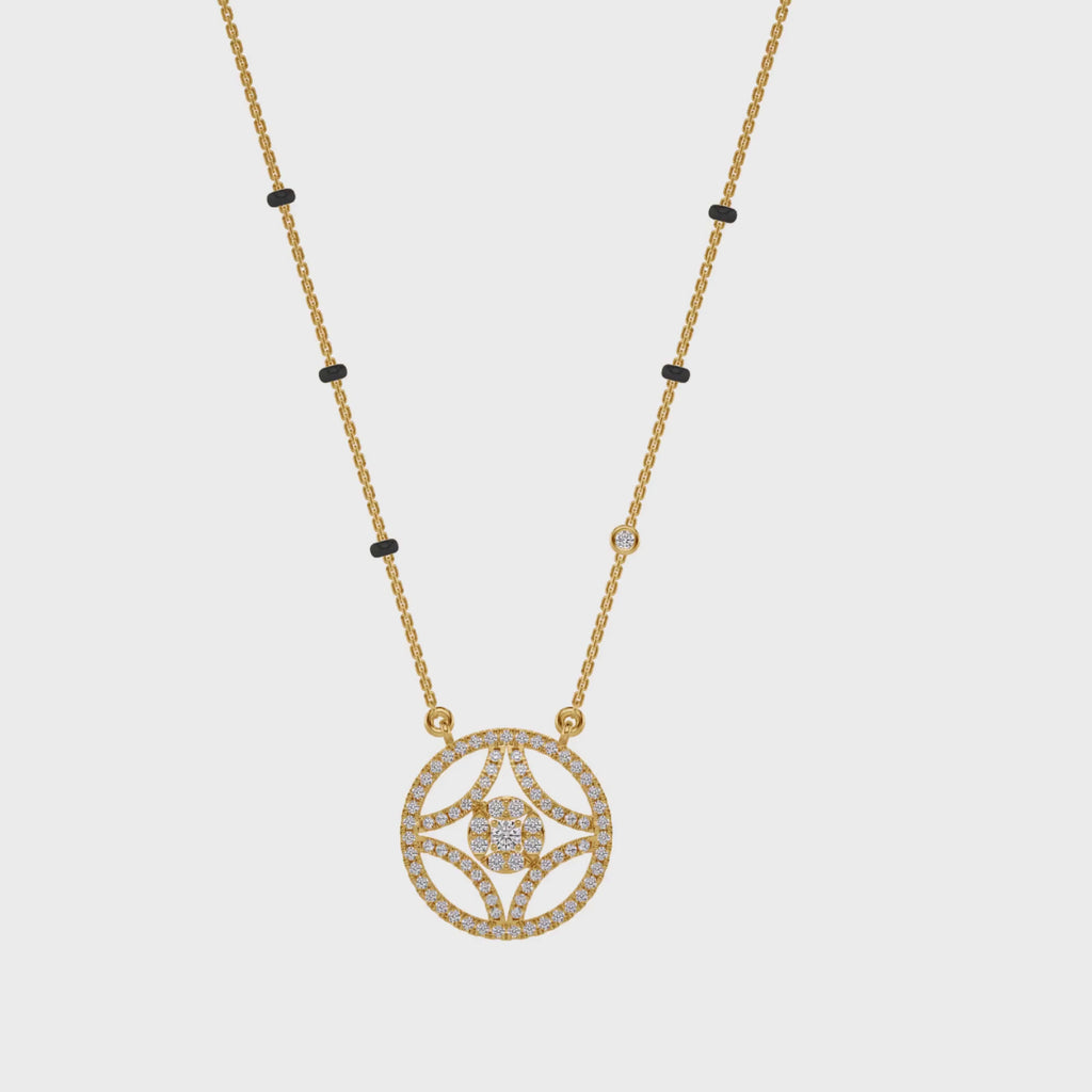 Saanvi Diamond Mangalsutra Customizable modern mangalsutra handmade in 18 karat yellow gold video