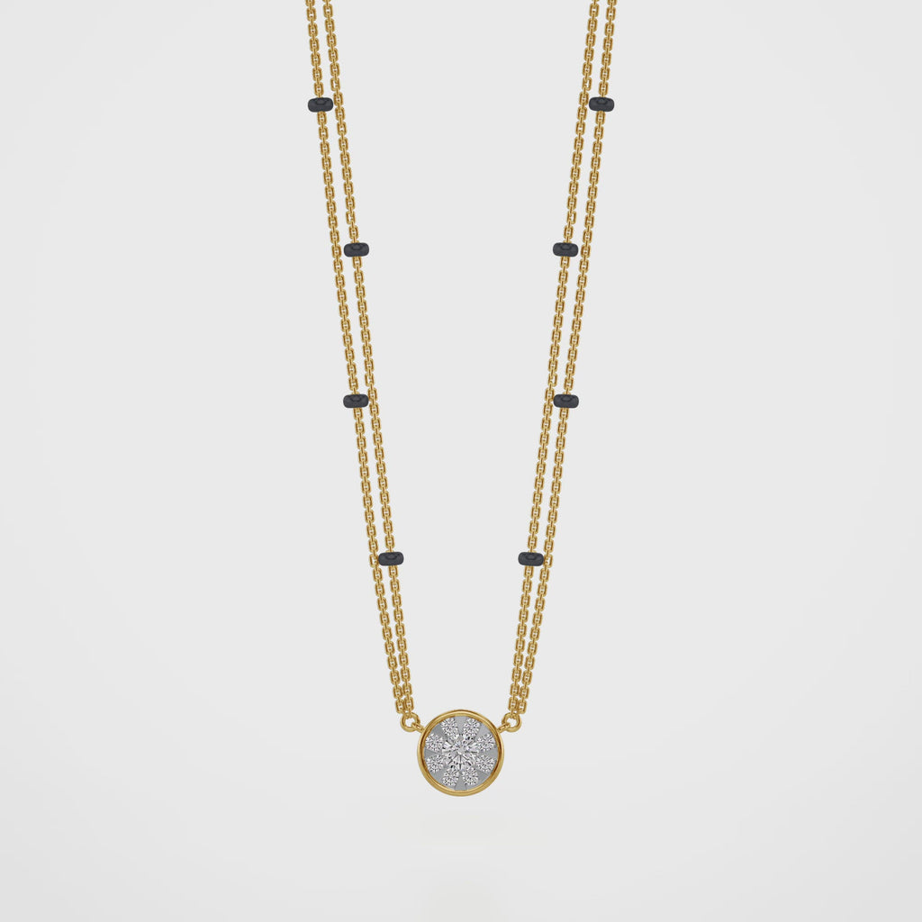 Rhea Diamond Mangalsutra Customizable modern mangalsutra handmade in 18 karat yellow gold video