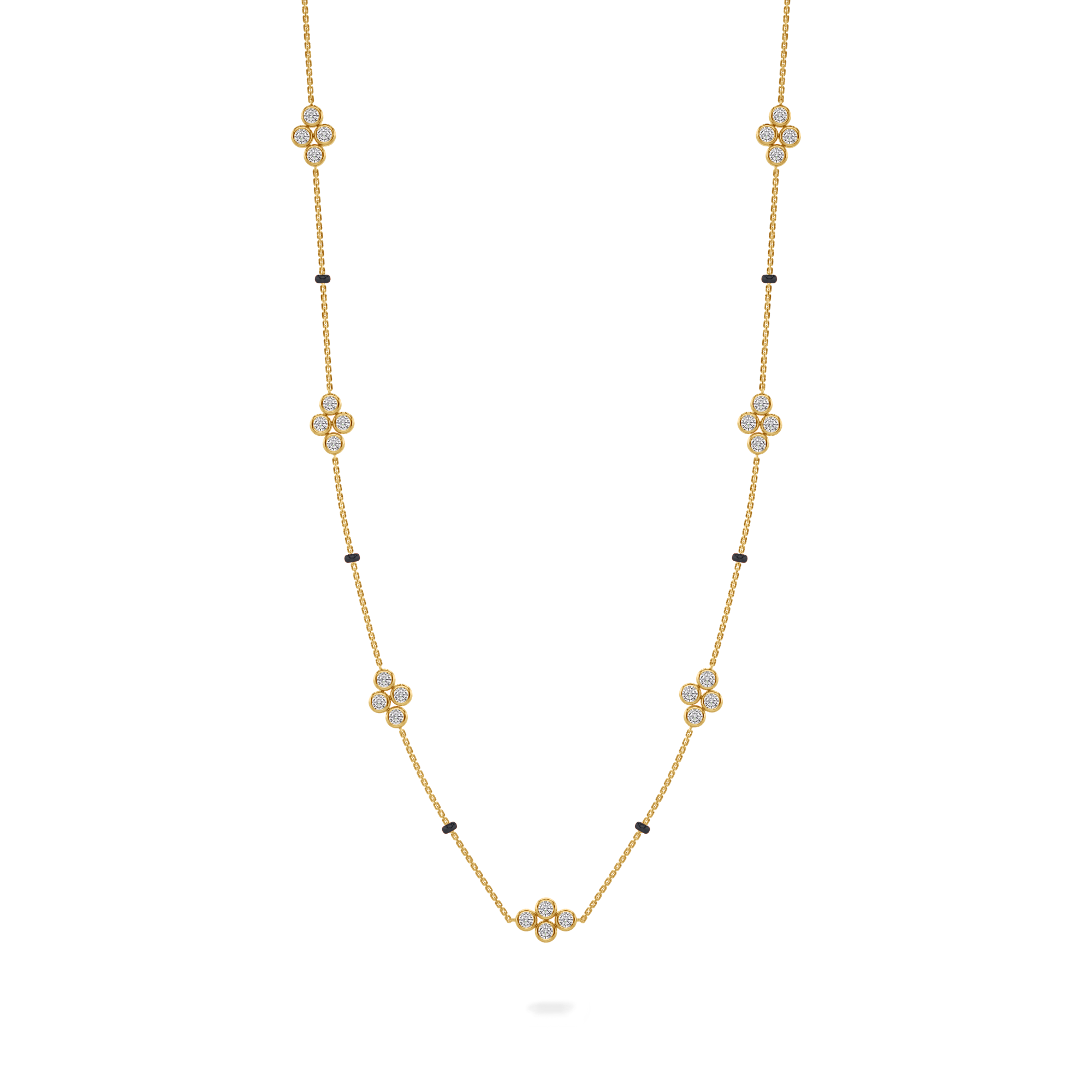 Kiara Diamond Mangalsutra Customizable modern mangalsutra handmade in 18 karat yellow gold front view