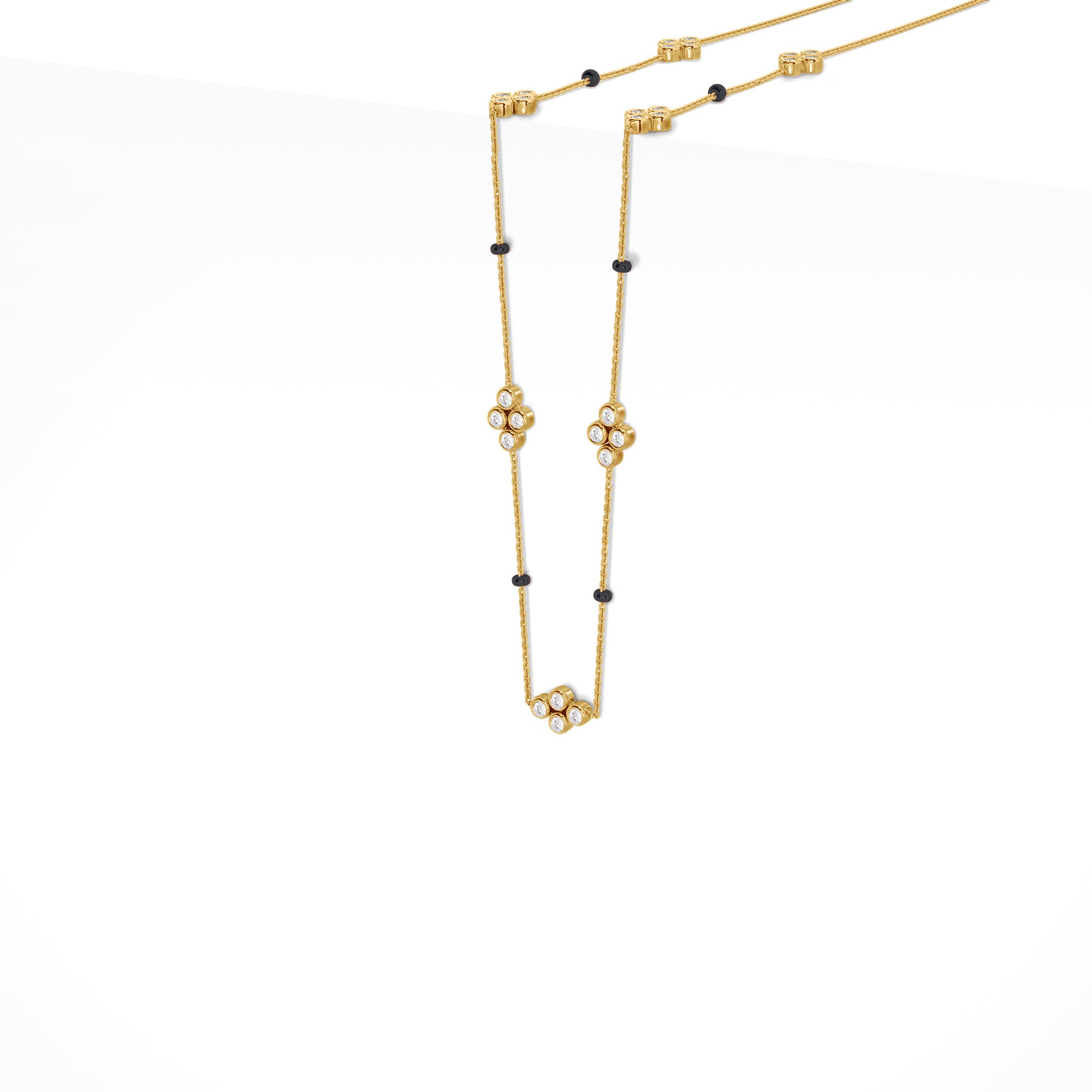 Kirara Diamond Mangalsutra Customizable modern mangalsutra handmade in 18 karat yellow gold side view