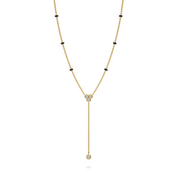 Lira Diamond Mangalsutra Customizable modern mangalsutra handmade in 18 karat yellow gold front view