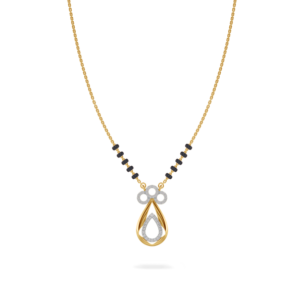 Neha Diamond Mangalsutra Customizable modern mangalsutra handmade in 18 karat yellow gold front view