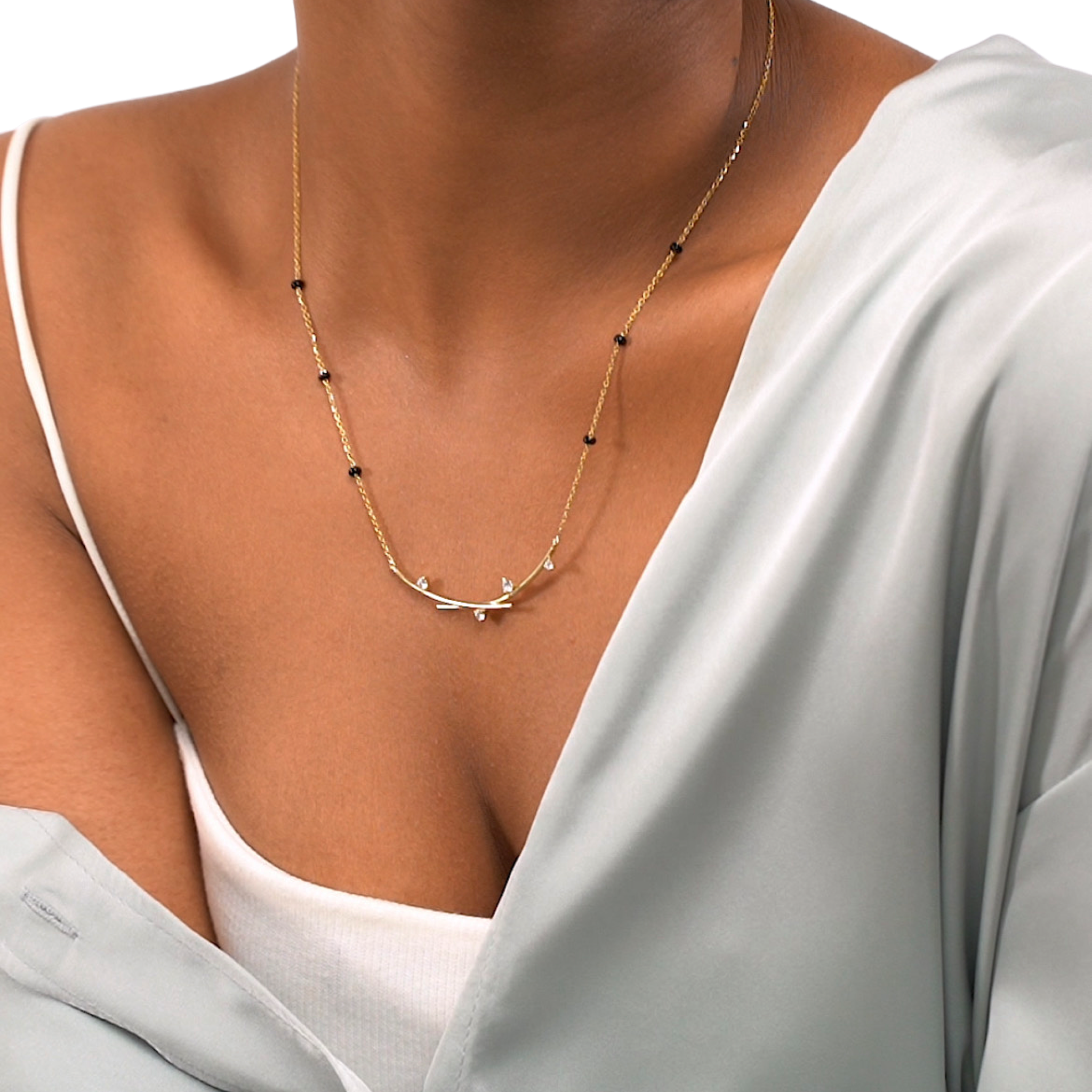 Delicate on sale diamond mangalsutra