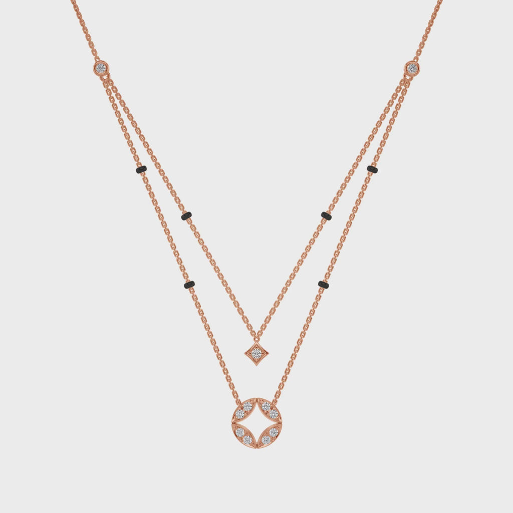 Saumya Diamond Mangalsutra Customizable modern mangalsutra handmade in 18 karat rose gold video