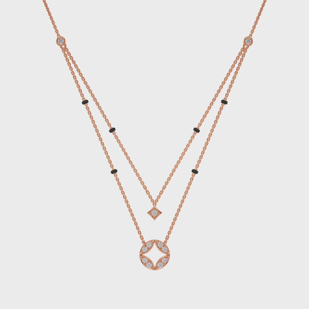 Saumya Diamond Mangalsutra Customizable modern mangalsutra handmade in 18 karat rose gold video