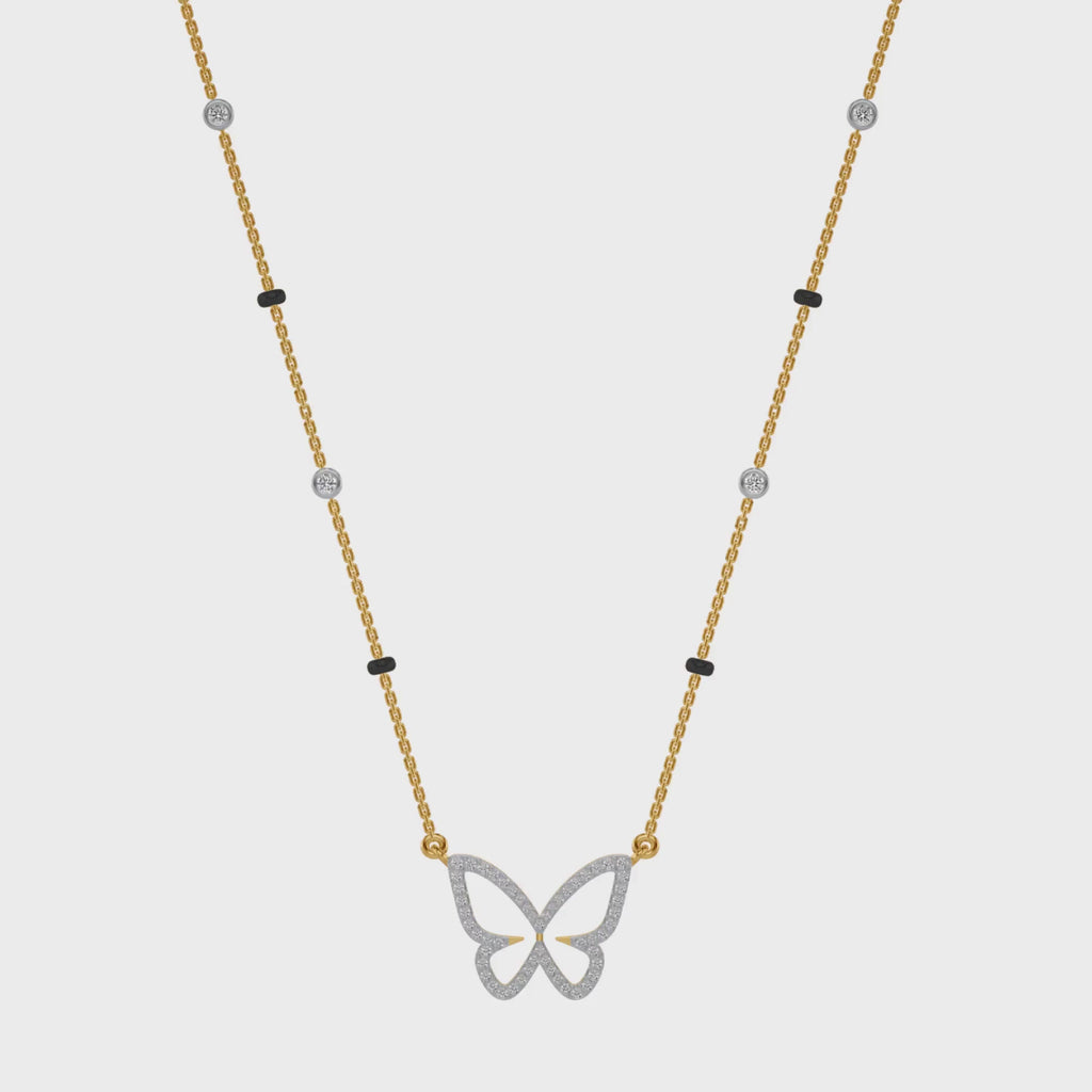 Kajol Diamond Mangalsutra Customizable modern mangalsutra handmade in 18 karat yellow gold video