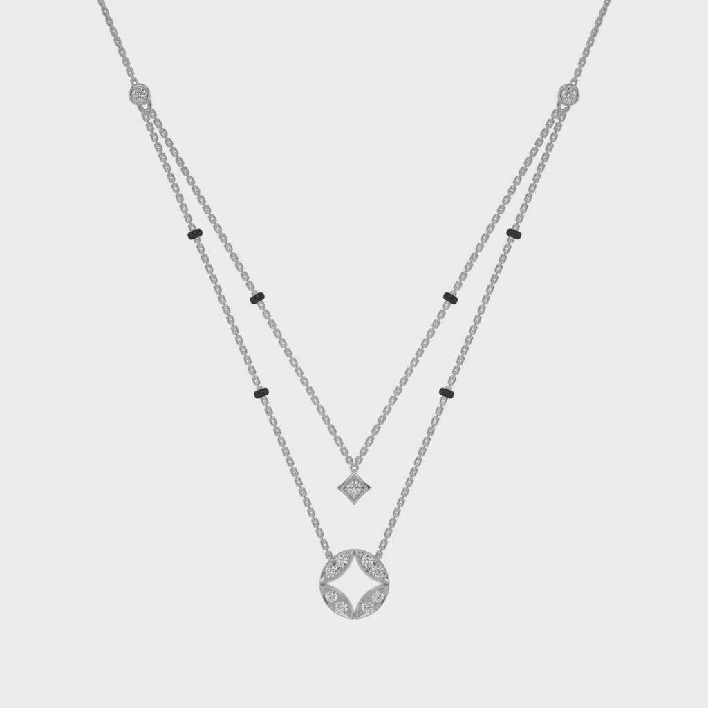 Saumya Diamond Mangalsutra Customizable modern mangalsutra handmade in 18 karat white gold video