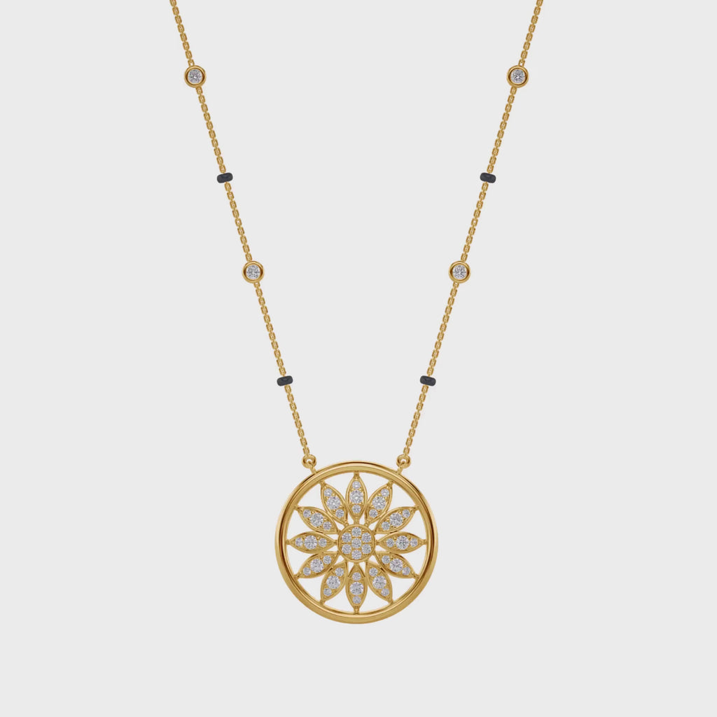 Sonam Diamond Mangalsutra Customizable modern mangalsutra handmade in 18 karat yellow gold video