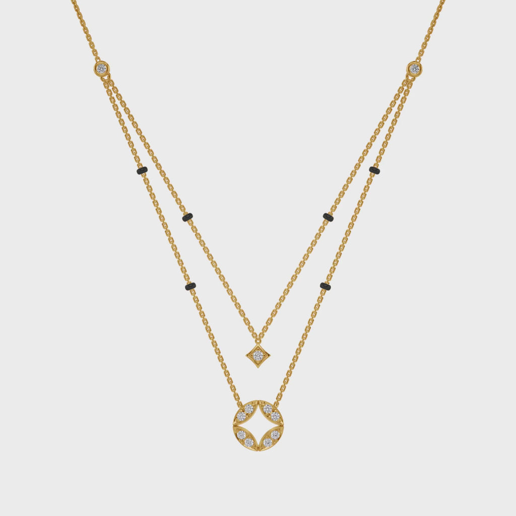 Saumya Diamond Mangalsutra Customizable modern mangalsutra handmade in 18 karat yellow gold video